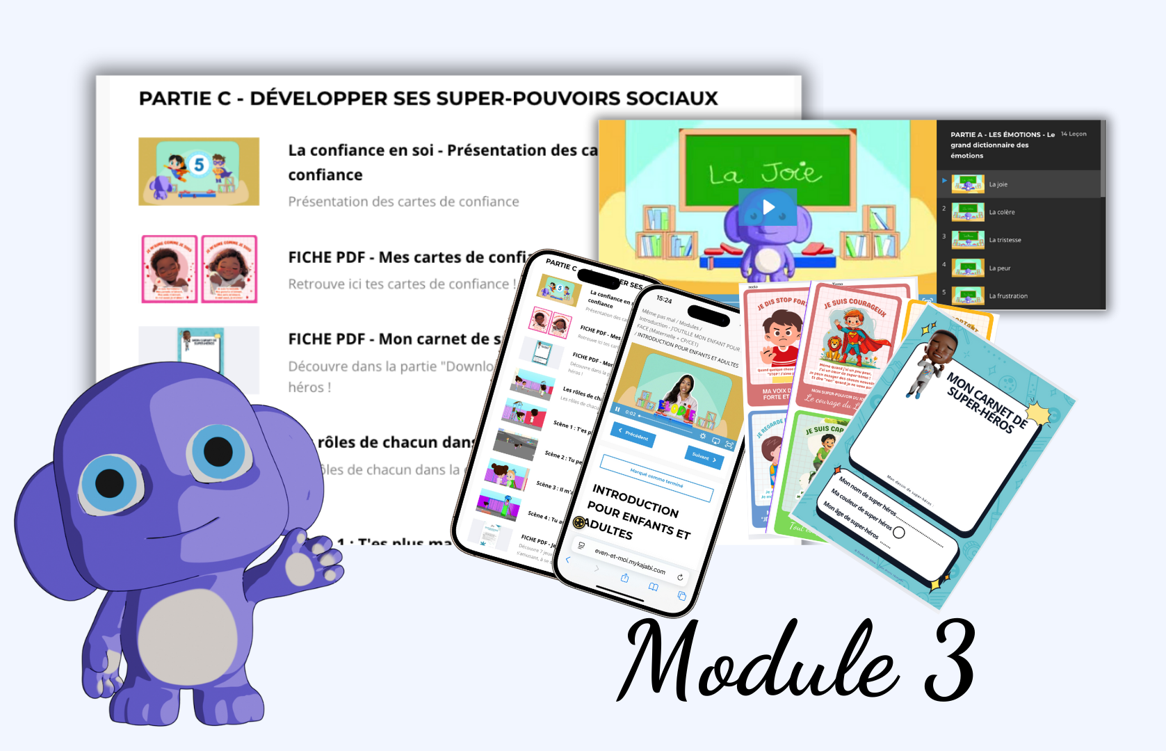 Module 3 : collage Solal, app et PDF — J'outille mon enfant pour faire face