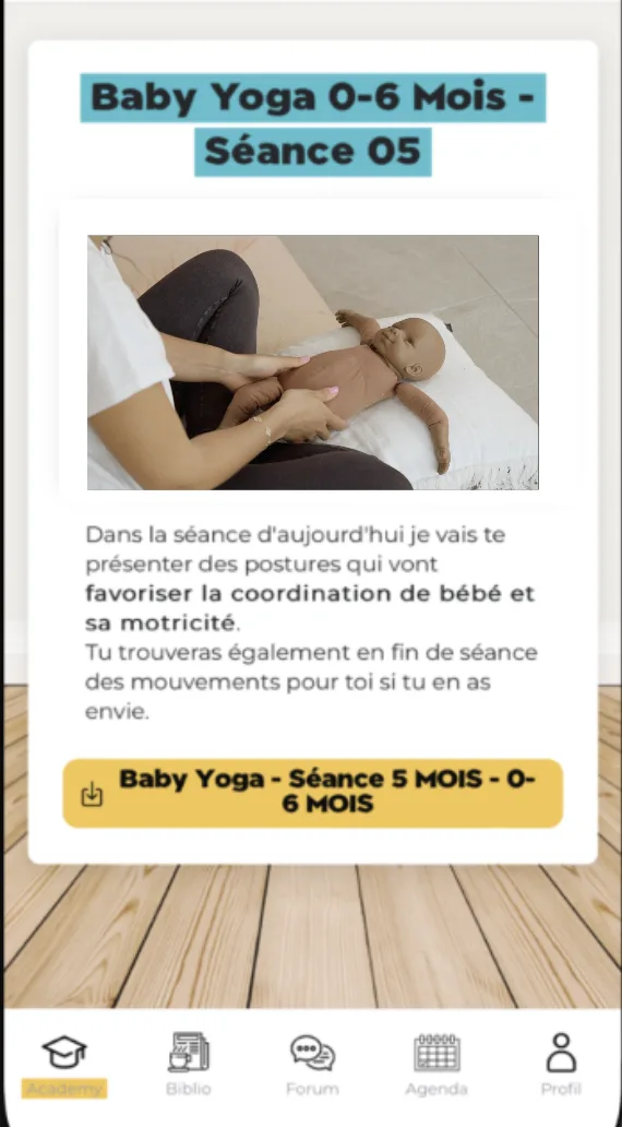 Détail d'une séance Baby Yoga 0-6 mois avec vidéo et téléchargement